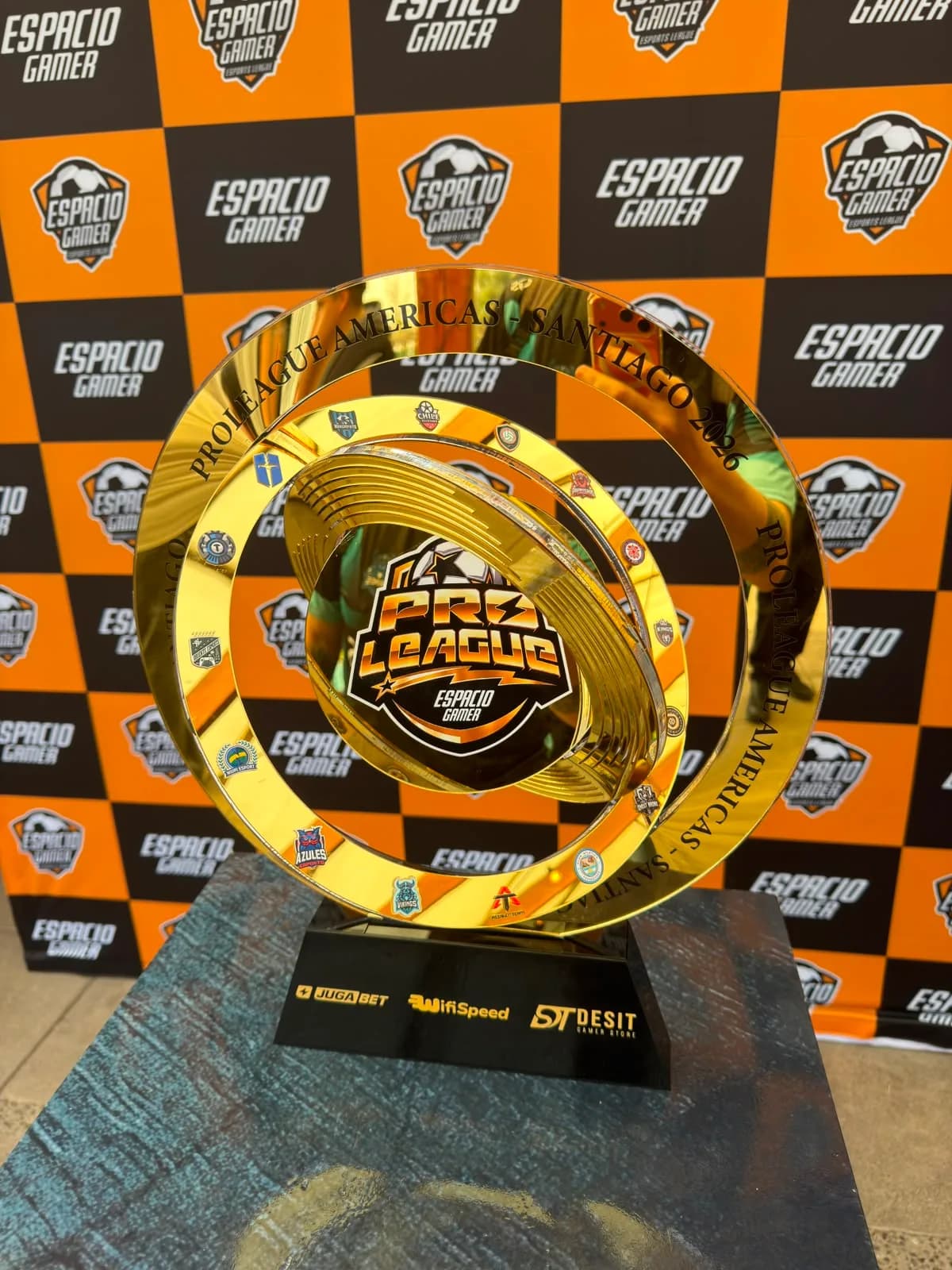 Troféu do ProLeague Americas Santiago 2026 com o escudo da Vikings